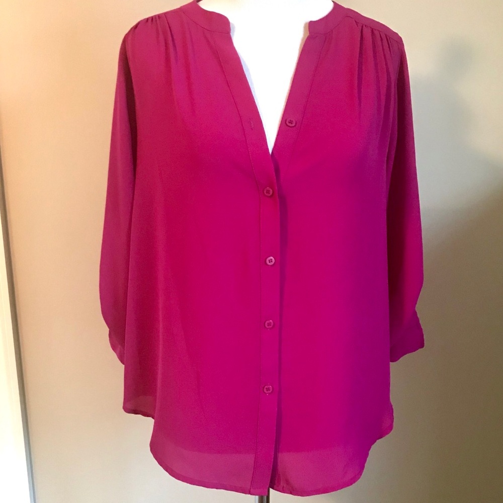 NWOT Collective Concepts Button-Up Tab-Sleeve Top